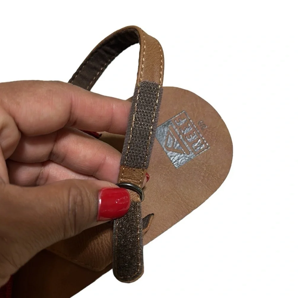 Reef Boys' Grom Crossover Sandal, Brown/Red Size 2/3